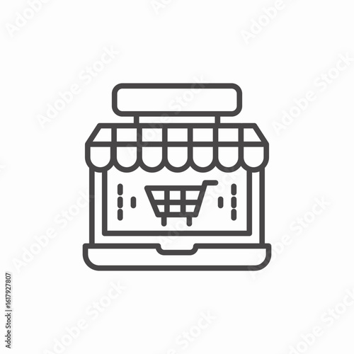 online shopping marketplace icon sign vector
