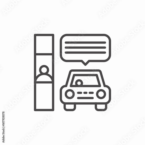 person in car conversation icon sign vector