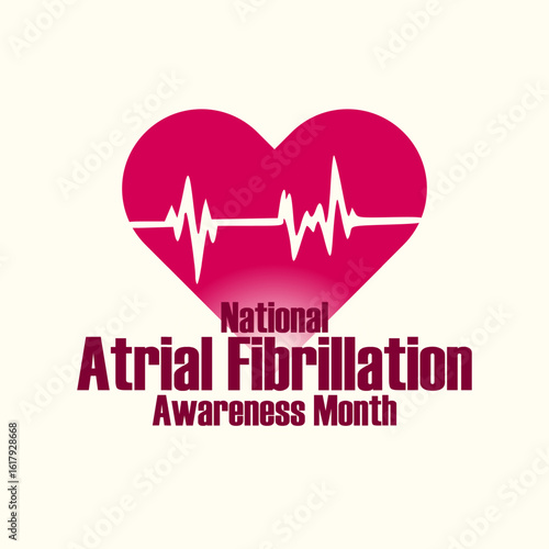 Vector graphic of National Atrial Fibrillation Awareness Month ideal for National Atrial Fibrillation Awareness Month celebration.