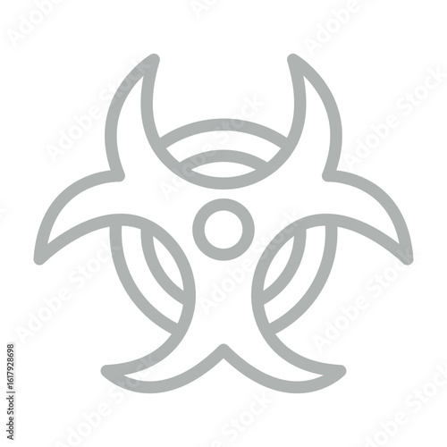 Biohazard Vector Line Grey Icon Design