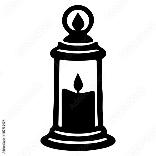 Silhouette lamp vector 
