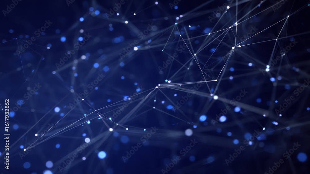 Fototapeta premium Intricate neural network web with glowing nodes. Artificial intelligence image
