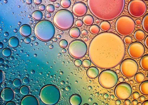 Wallpaper Mural image of an abstract closeup of colorful oil and water bubbles creating a mesmerizing pattern Torontodigital.ca