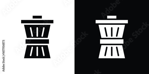 Waste reduction icon set in black glyph style. silhouette collection vector illustration.