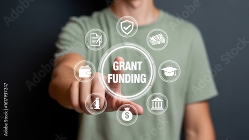 Securing Grant Funding: A hand interacting with a 