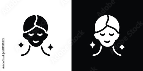 Skincare icon set in black glyph style. silhouette collection vector illustration.