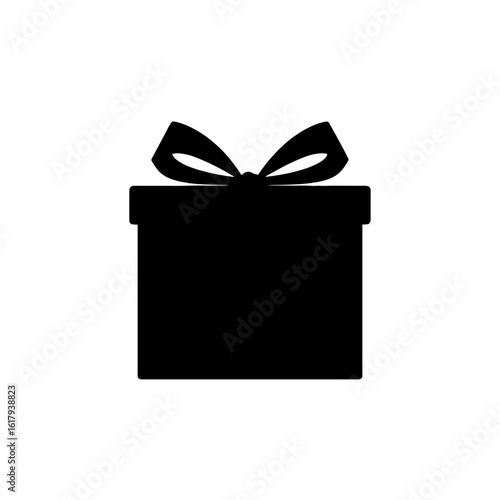 A beautifully wrapped gift box silhouette with bow.