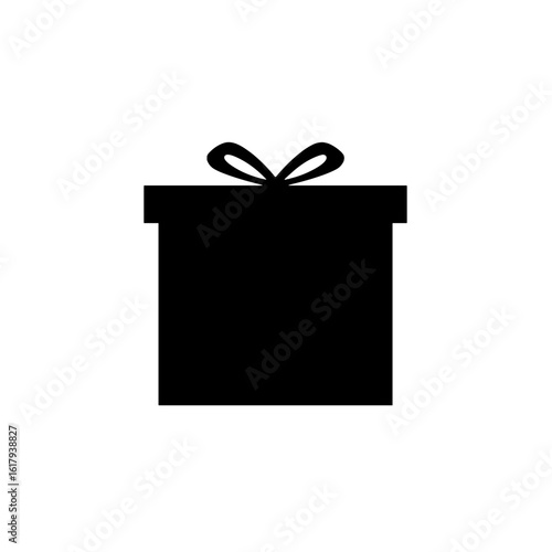 An elegant black gift box tied with a delicate bow.