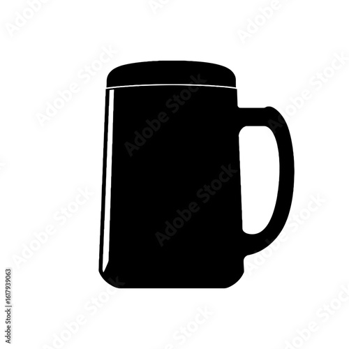 A simple and elegant silhouette of a beer mug.