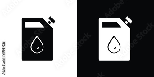 Oil can icon set in black glyph style. silhouette collection vector illustration.