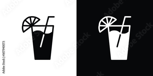 Lemonade icon set in black glyph style. silhouette collection vector illustration.