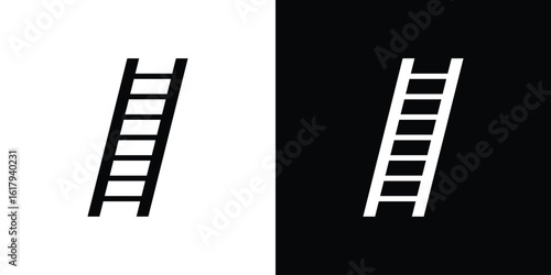Ladder icon set in black glyph style. silhouette collection vector illustration.