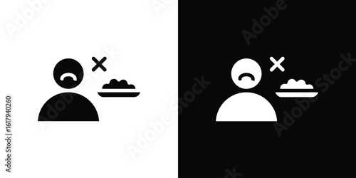 Lack of appsetite icon set in black glyph style. silhouette collection vector illustration.