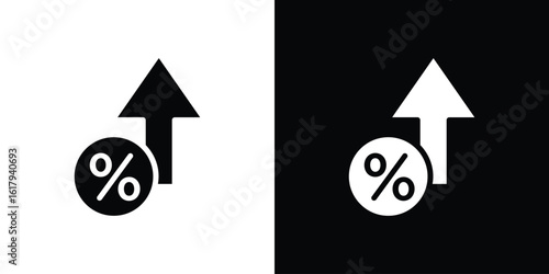 Interest growth icon set in black glyph style. silhouette collection vector illustration.