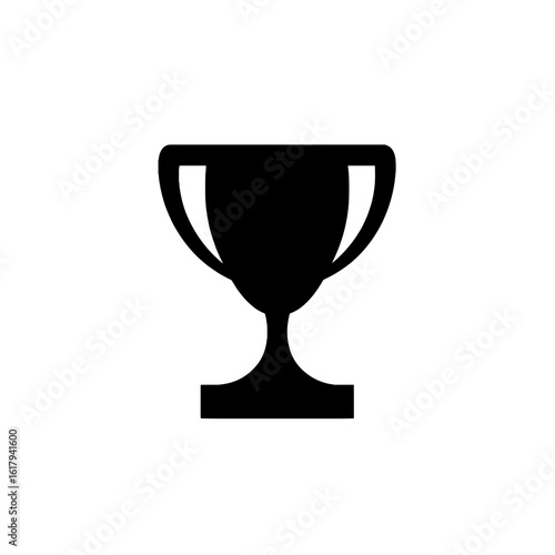 A monochrome silhouette of a trophy representing achievement and success.