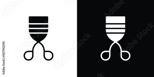 Eyelash curler icon set in black glyph style. silhouette collection vector illustration.