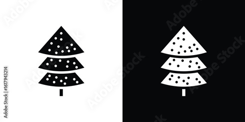 Christmas tree icon set in black glyph style. silhouette collection vector illustration.