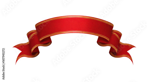 Elegant red banner with golden trim for promotional design use