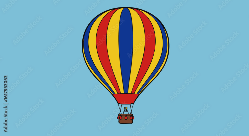 Obraz premium Striped Hot Air Balloon