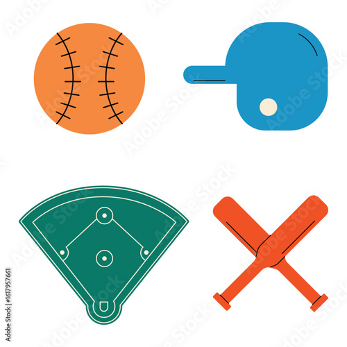 baseball element vector illustration
