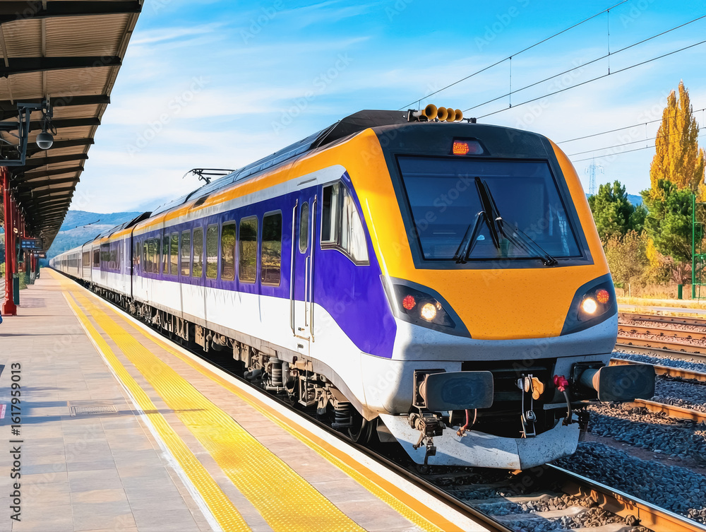 Naklejka premium Train coupling process at a train station with passengers watching the efficient operations of the rail system