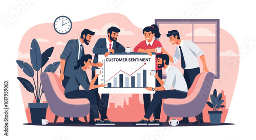 Analyzing Customer Sentiments During a Business Meeting With Team Members