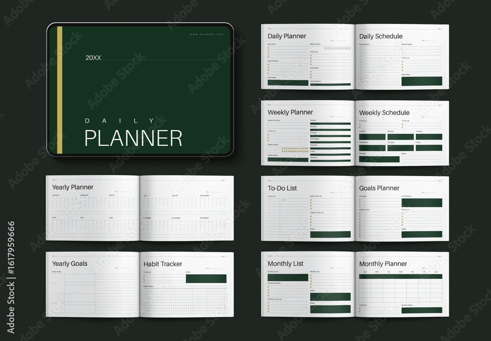 Templete Rplnd Planner Template Design Layout Landscape Stock Template | Adobe Stock