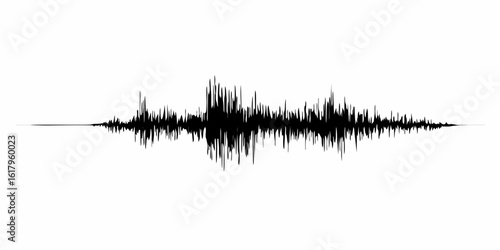 Seismogram of various seismic activities recording vector illustration, earthquake waves on paper fix, stereo audio wave diagram background. Earthquake seismic activity.