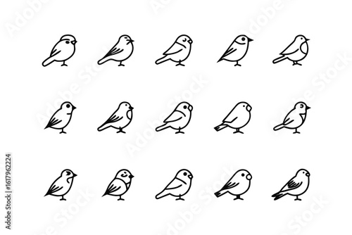 A Chorus of Birds: A charming minimalist illustration showcases a flock of birds in a clean, modern style, highlighting the grace of the avian world. 