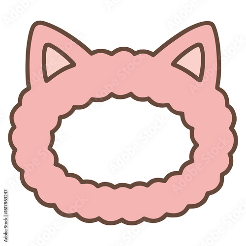 headband with cat ear flat color vector illustration template design