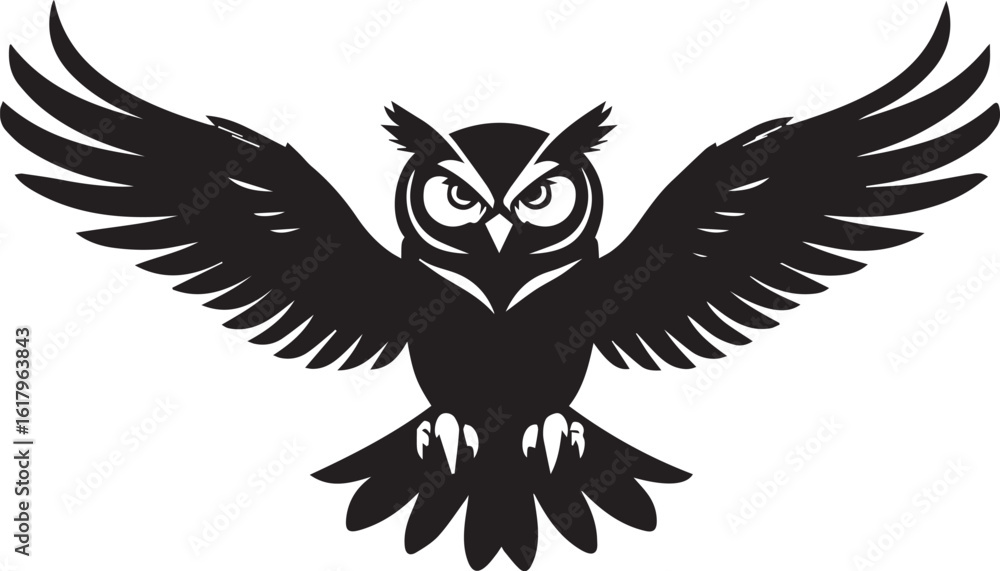 Obraz premium Nocturnal Bird Vector in Flight Pose