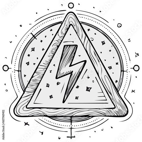 Vintage high voltage hazard symbol illustration