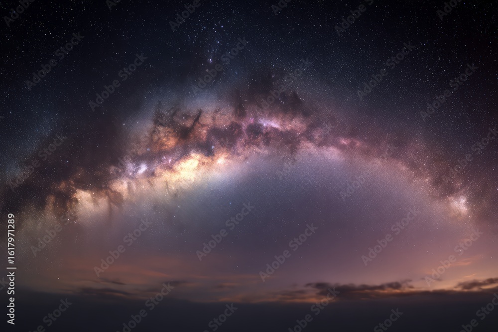 Fototapeta premium Night Sky Milky Way Panorama View
