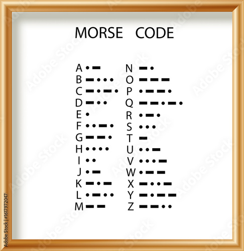 Valokuva Morse Code International Morse Code on white background