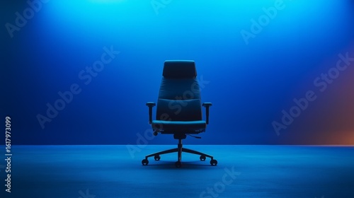 Luxurious CEO chair in spotlight representing business leadership and opportunity
