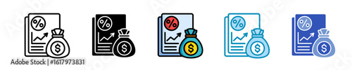 Profit And Loss  Icon Set Multiple Style Collection