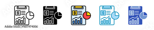 Financial Reporting  Icon Set Multiple Style Collection