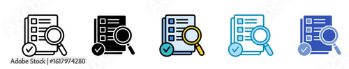 Document Verification  Icon Set Multiple Style Collection