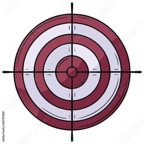 Hand drawn target with bullseye and crosshairs representing accuracy and achievement