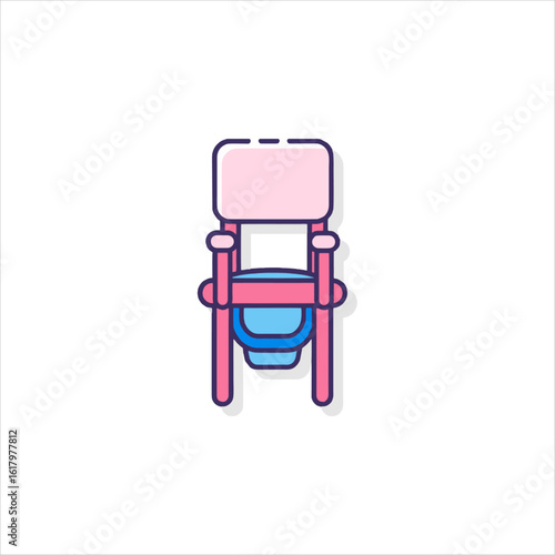 Pink potty chair sits ready in nursery for toddler's training, symbolizing independence and developmental milestone.