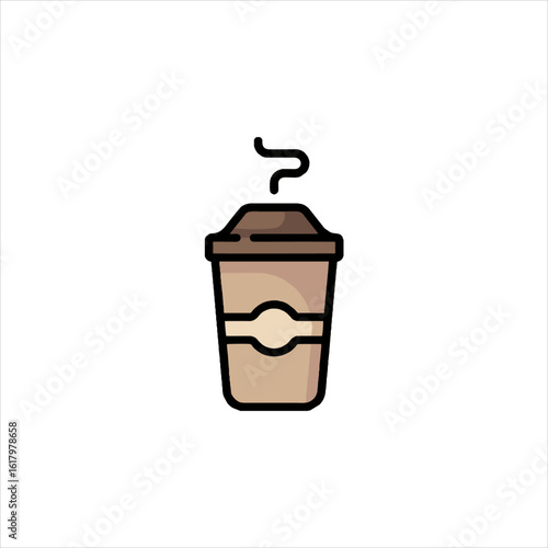 Steaming coffee cup sits on white table, emitting fragrant aroma, representing a cozy and comforting morning beverage.