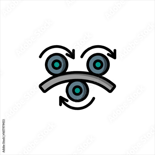 Three Interlocked Mechanical Gears