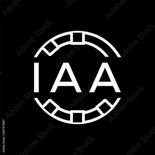 IAA “Modern FVA Monogram Logo Design, Sleek Minimalist Letter IAA Later Logo, mark in Circle, High-Contrast Branding Concept”
