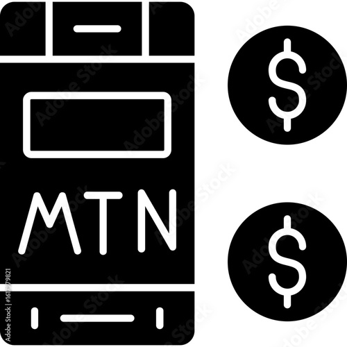MTN Mobile Money Icon Vector Element