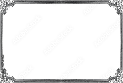 Royal floral pattern border and frame illustration