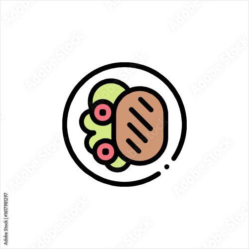 Healthy meal with grilled meat and salad served on a white plate, representing a balanced diet and mindful eating for a nutritious lifestyle.