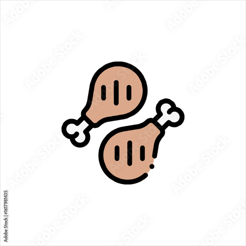 Two cooked chicken legs sitting side by side on a white surface, ready to be eaten, showcasing simple food preparation.