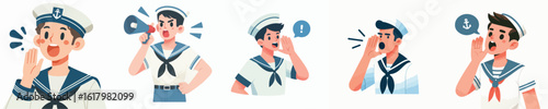 sailor character vector is screaming