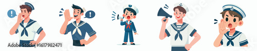 sailor character vector is screaming