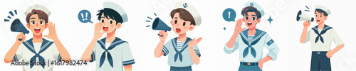 sailor character vector is screaming